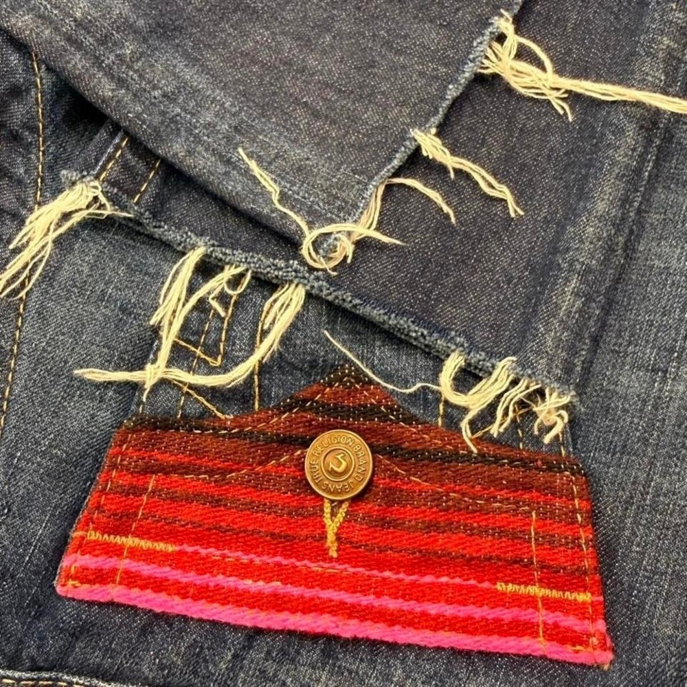 True Religion Billy Baja Jeans 26 Low Rise Bootcut Flap Pocket Y2K USA - Picture 6 of 8